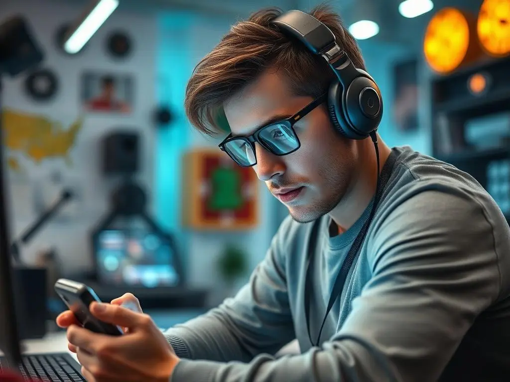 A close up shot of a professional game tester focused